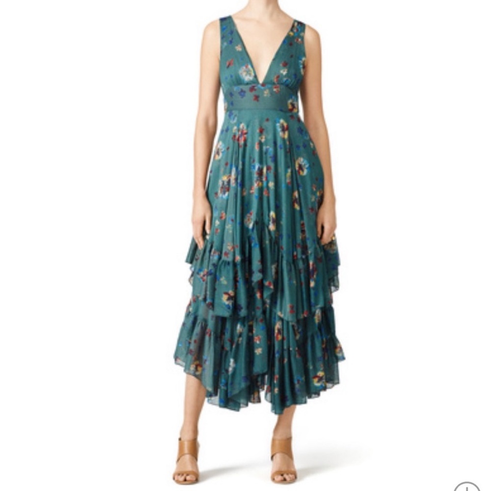Floral Ruffle Midi Dress